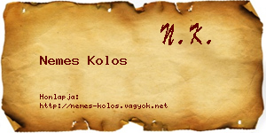 Nemes Kolos névjegykártya